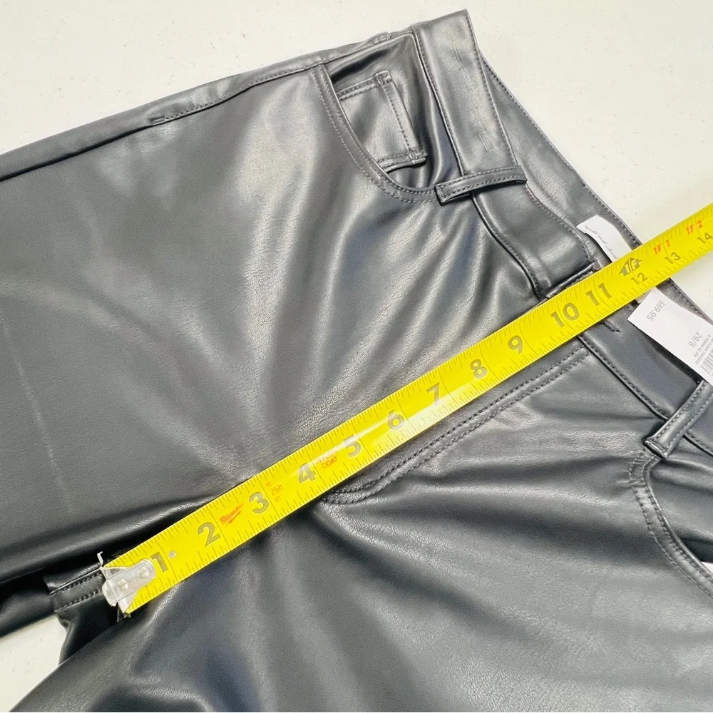 LOFT Five Pocket Straight Pants in Faux Leather 29 - 8 NWT BLACK - Picture 9 of 9